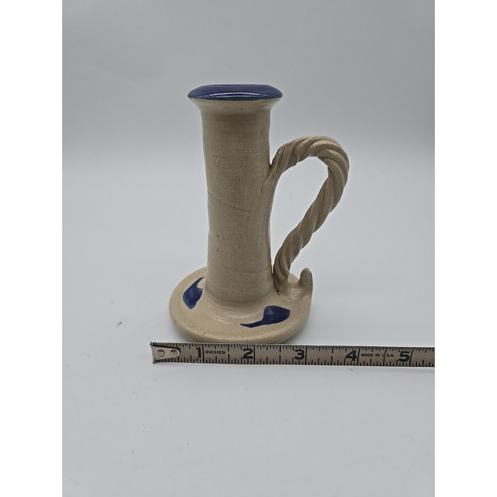 Maloney Pottery Candlestick Holder Williamsburg VA Salt Glazed - Picture 10 of 10